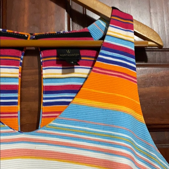 Worthington Sleeveless Striped Dress - Picture 3 of 12